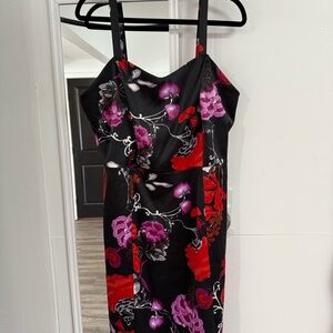 Lane Bryant Floral Black and Red Dress